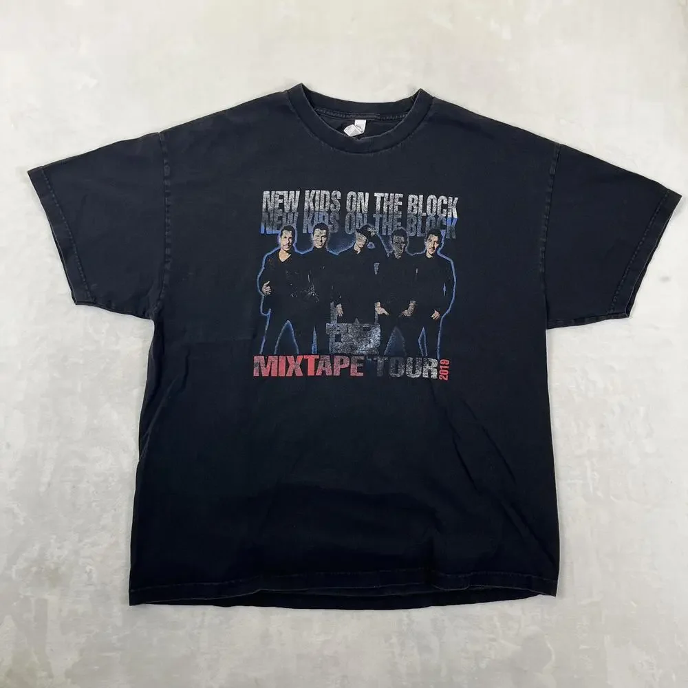 New Kids On The Block Mixtape Tour T-Shirt Mens 2XL Black 2019 Concert Tee